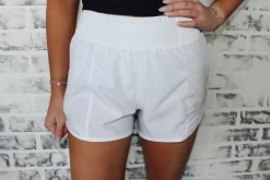 Active Pleat Tennis Shorts "White"<Allie Lynn's Boutique Store