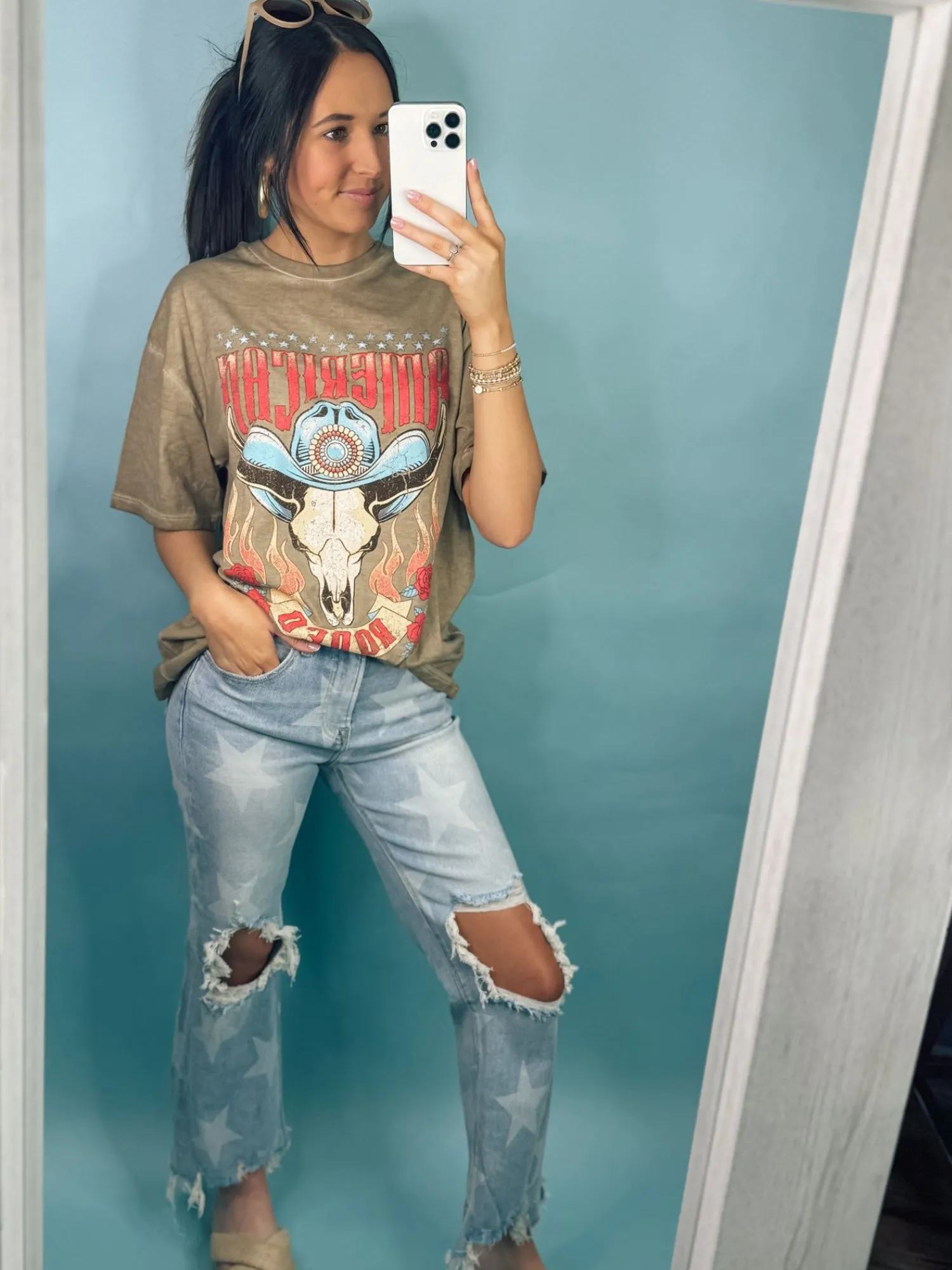 American Rodeo Vintage Longhorn Graphic Tee<Allie Lynn's Boutique New