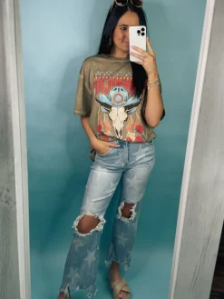 American Rodeo Vintage Longhorn Graphic Tee<Allie Lynn's Boutique New