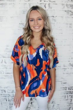 Auburn Spirit Cuff Sleeve Top<Allie Lynn's Boutique Discount