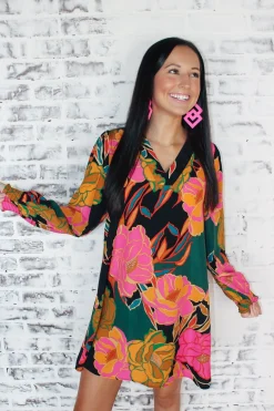 Autumn Floral Dress<Allie Lynn's Boutique New