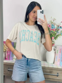 Beachy Graphic Tee "Bone"<Allie Lynn's Boutique Best Sale