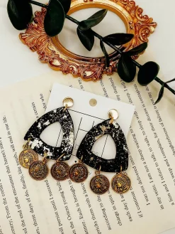 Black Coin Clay Earrings<Allie Lynn's Boutique Best Sale