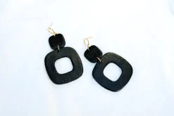 Black Square Clay Earrings<Allie Lynn's Boutique Cheap