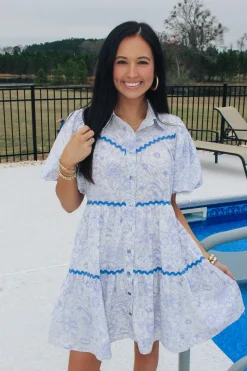 Blue Paisley Dress<Allie Lynn's Boutique Store
