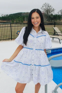 Blue Paisley Dress<Allie Lynn's Boutique Flash Sale