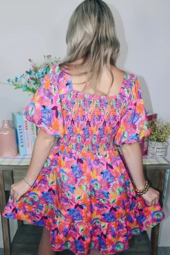 Bright Tropical Mini Dress<Allie Lynn's Boutique Clearance