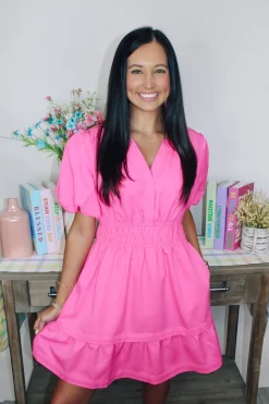 Bubblegum Pink Solid Dress<Allie Lynn's Boutique Best