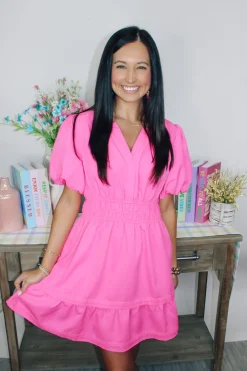 Bubblegum Pink Solid Dress<Allie Lynn's Boutique Best