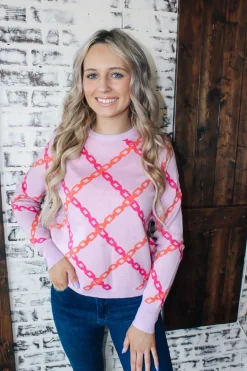 Chain Print Sweater<Allie Lynn's Boutique New