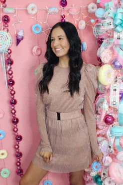 Champagne Belt Dress<Allie Lynn's Boutique Online