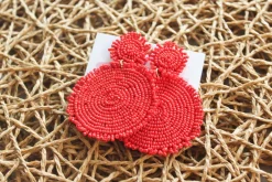 Circle Day Dreaming Earrings "Red"<Allie Lynn's Boutique Discount