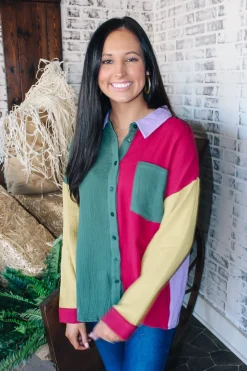 Colorblock Button Down 