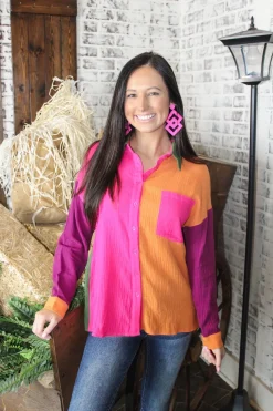 Colorblock Button Down 