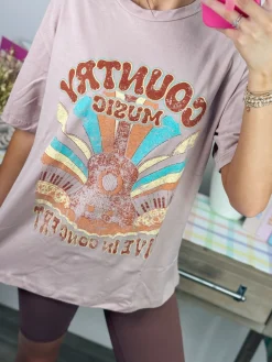 Country Music Vintage Graphic Tee "Rose"<Allie Lynn's Boutique Flash Sale