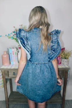 Denim Dreams Ruffle Dress<Allie Lynn's Boutique Shop