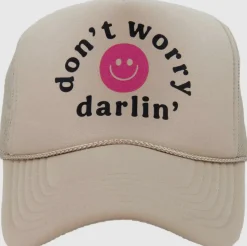 Don'T Worry Darlin' Trucker Hat "Khaki"<Allie Lynn's Boutique Best