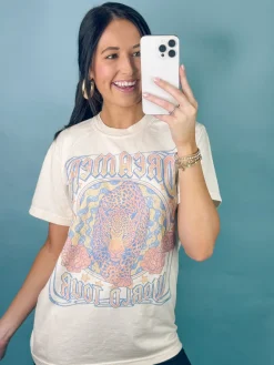 Dreamer Leopard World Tour Graphic Tee "Ivory"<Allie Lynn's Boutique Sale