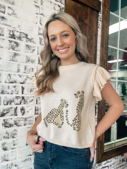 Ecru Cheetah Top<Allie Lynn's Boutique Hot