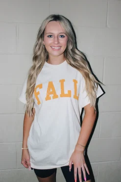 Fall Oversized Graphic Tee "Ivory"<Allie Lynn's Boutique Cheap
