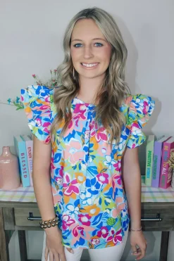 Floral Blossom Printed Top<Allie Lynn's Boutique Clearance