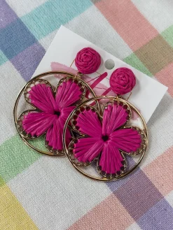 Flower Earrings "Fuchsia"<Allie Lynn's Boutique Cheap