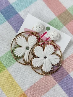 Flower Earrings "White"<Allie Lynn's Boutique Sale