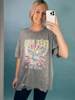 Free Bird World Tour Vintage Eagle Graphic Tee<Allie Lynn's Boutique Best Sale
