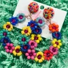 Fun Floral Earrings "Multi Color"<Allie Lynn's Boutique Hot
