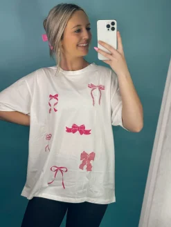 Glitter Bow Ribbons Graphic Tee<Allie Lynn's Boutique Hot