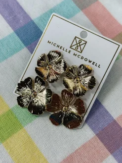 Gold Double Flower Earrings<Allie Lynn's Boutique Fashion