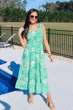 Green Smocked Maxi Dress<Allie Lynn's Boutique Discount