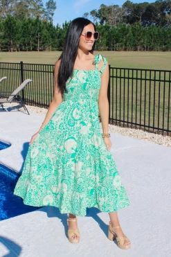 Green Smocked Maxi Dress<Allie Lynn's Boutique Discount