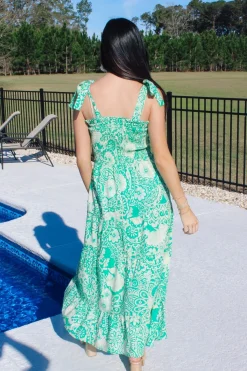 Green Smocked Maxi Dress<Allie Lynn's Boutique Fashion