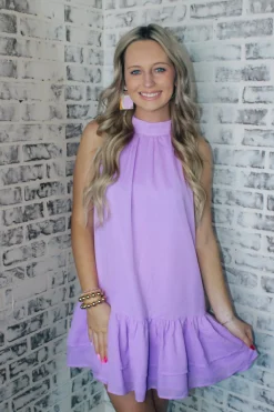 Halter Neck Dress "Lavender"<Allie Lynn's Boutique Hot