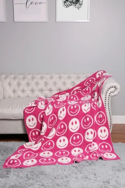 Happy Face Blanket "Pink"<Allie Lynn's Boutique Cheap