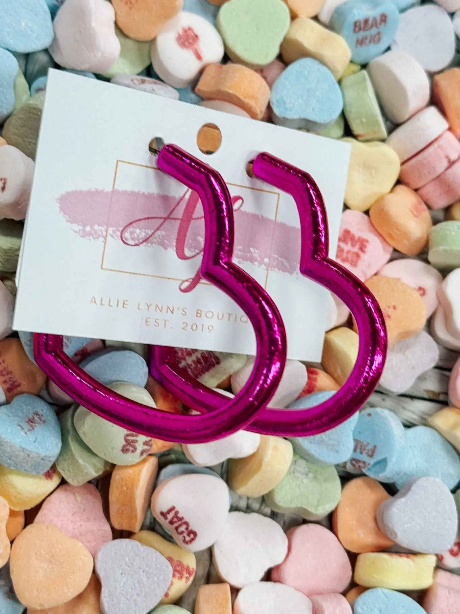 Heart Hoops "Fuchsia"<Allie Lynn's Boutique Shop