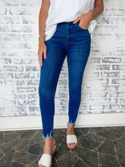 High Rise Ankle Skinny Jeans "Dark Denim<Allie Lynn's Boutique Best Sale