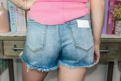 High Rise Distressed Shorts 