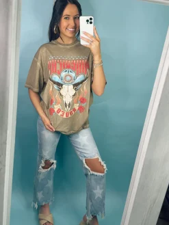 High Rise Star Printed Straight Crop Jeans<Allie Lynn's Boutique New