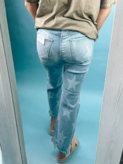 High Rise Star Printed Straight Crop Jeans<Allie Lynn's Boutique New