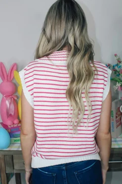 Hot Pink Striped Sweater Top<Allie Lynn's Boutique Best Sale