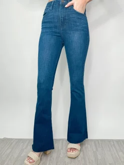 Hr Scissor Cut Bell Bottom "Dark Denim"<Allie Lynn's Boutique Clearance