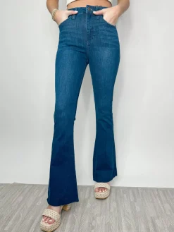 Hr Scissor Cut Bell Bottom "Dark Denim"<Allie Lynn's Boutique Clearance