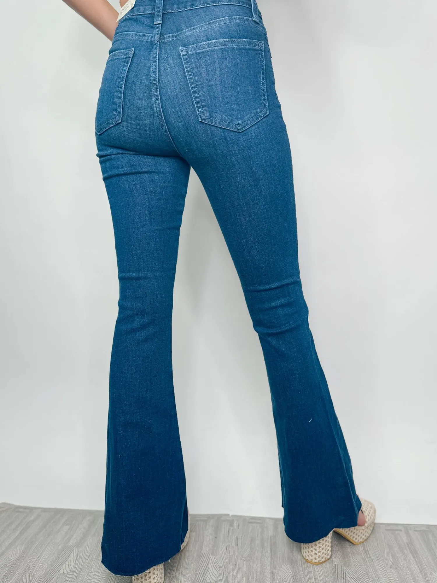 Hr Scissor Cut Bell Bottom "Dark Denim"<Allie Lynn's Boutique Clearance