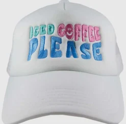 Iced Coffee Please Trucker Hat "White"<Allie Lynn's Boutique Clearance