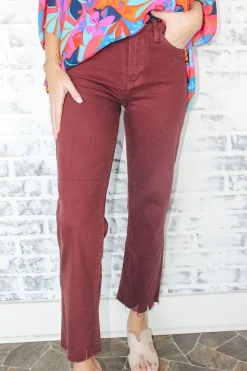 Jbd Hr Vintage Straight Jeans "Burgundy"<Allie Lynn's Boutique Discount