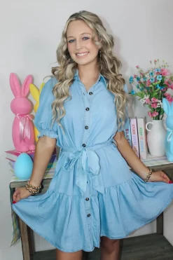 Light Denim Darling Dress<Allie Lynn's Boutique Flash Sale