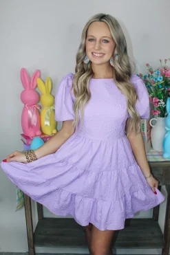 Lilac Textured Dress<Allie Lynn's Boutique Best Sale