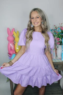 Lilac Textured Dress<Allie Lynn's Boutique Best Sale